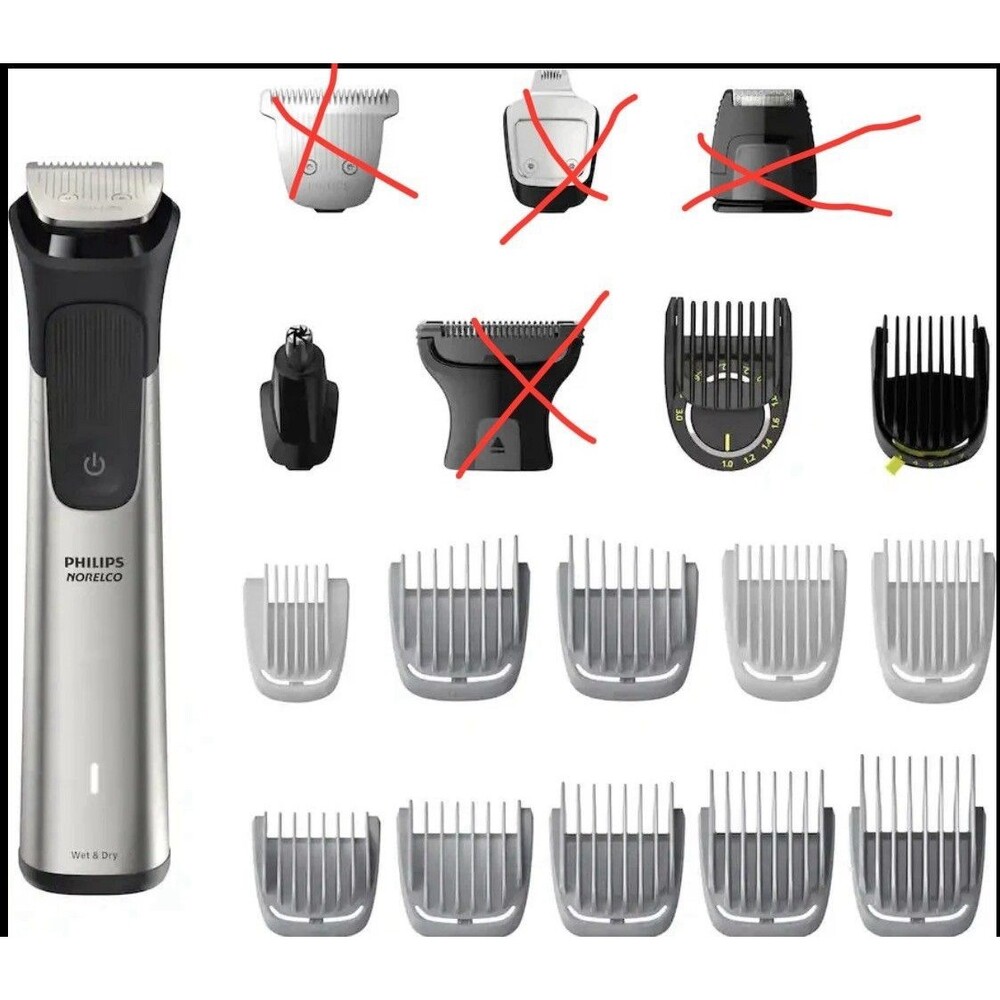 Philips Norelco Men's Multigroom Series 9000-21 Piece Grooming Kit-Silver